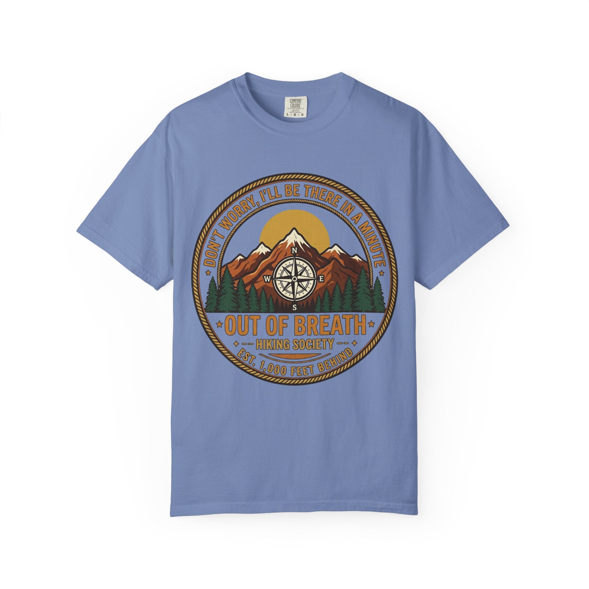 Out of Breath Hiking Society Adult Garment-Dyed T-Shirt