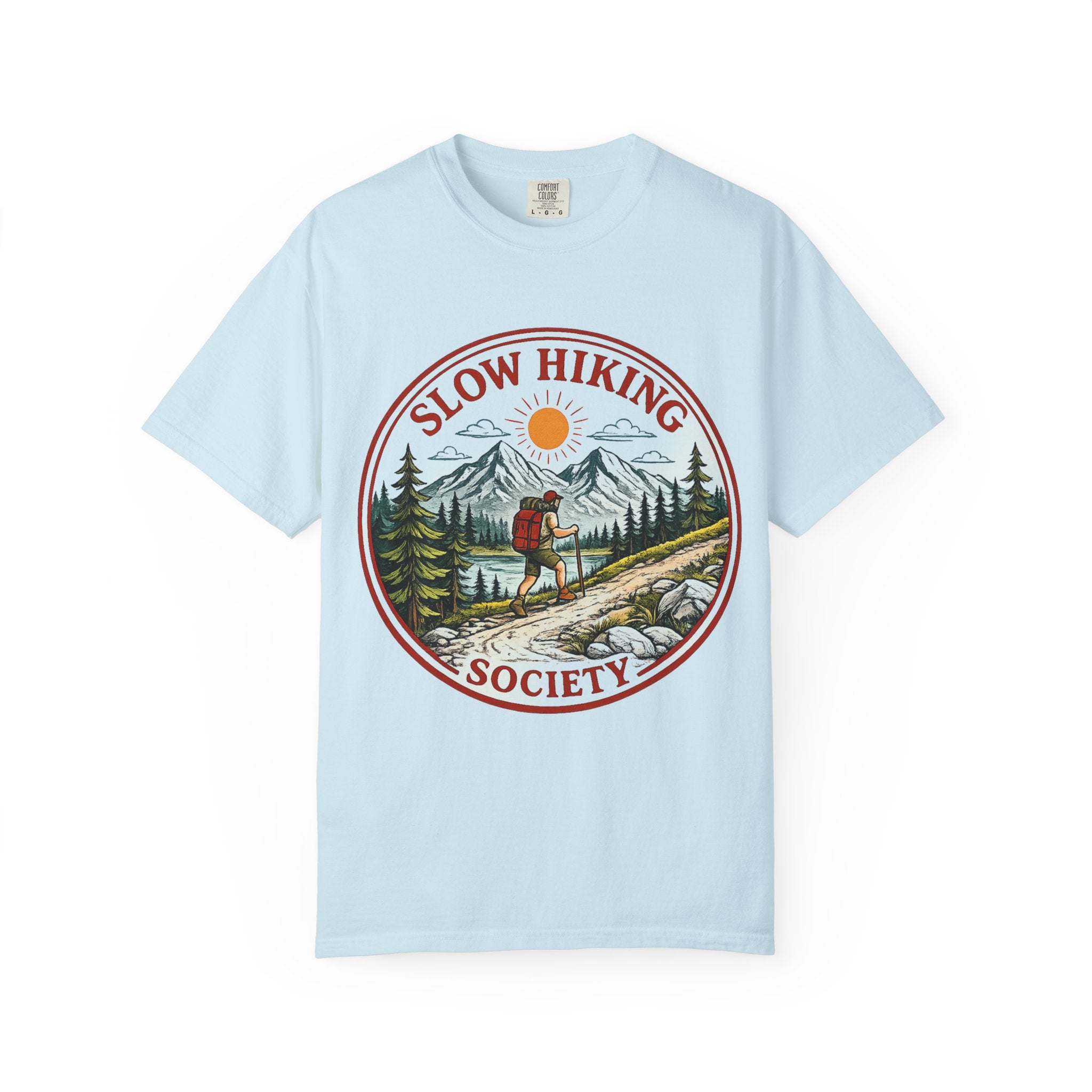 Slow Hiking Scenic Unisex Garment-Dyed T-shirt
