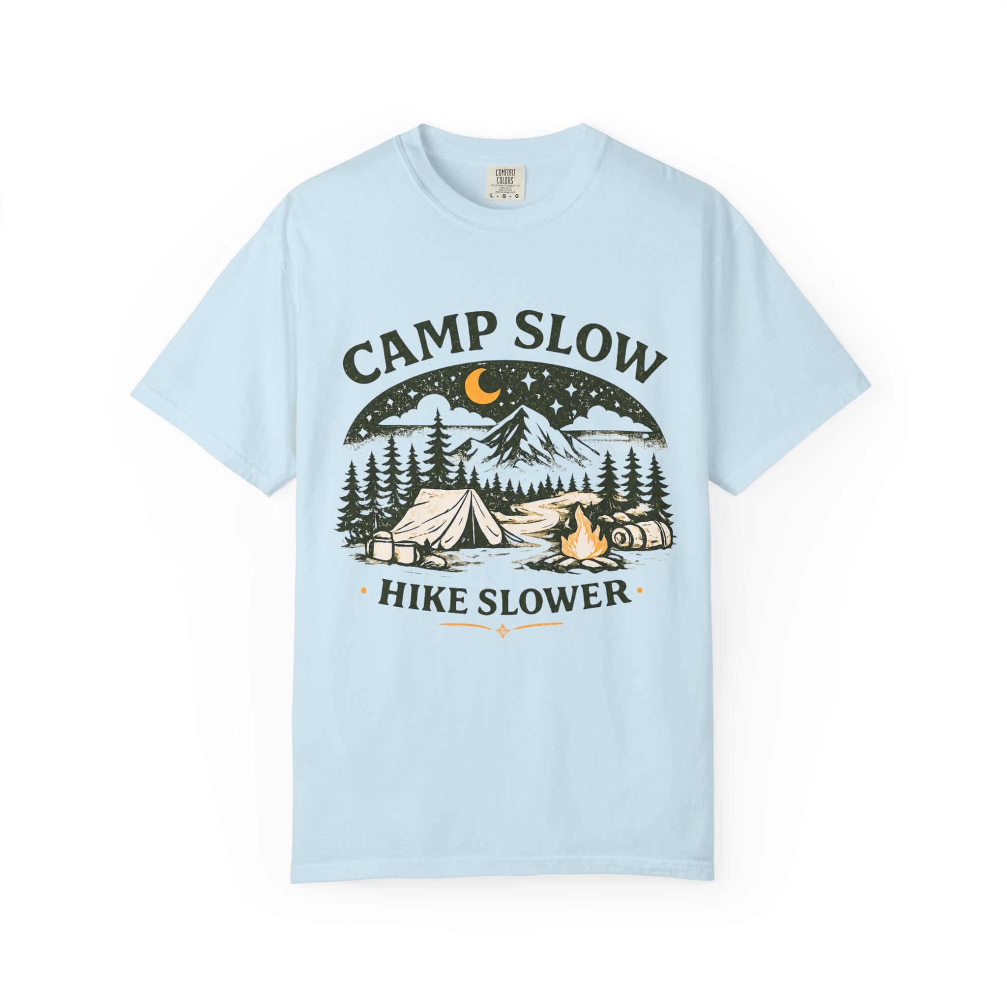 Camp Slow Hike Slower Unisex Garment-Dyed T-shirt