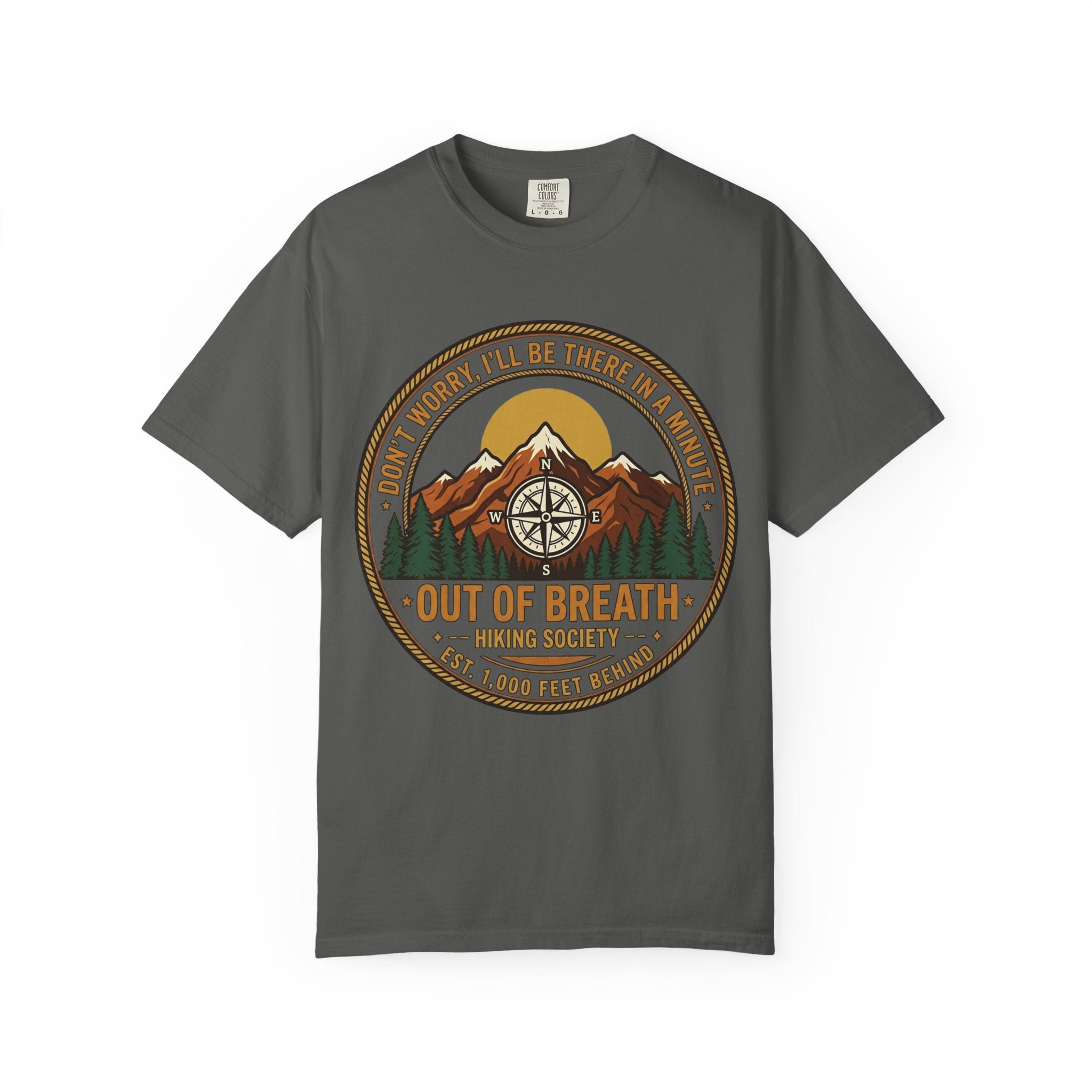 Out of Breath Hiking Society Adult Garment-Dyed T-Shirt
