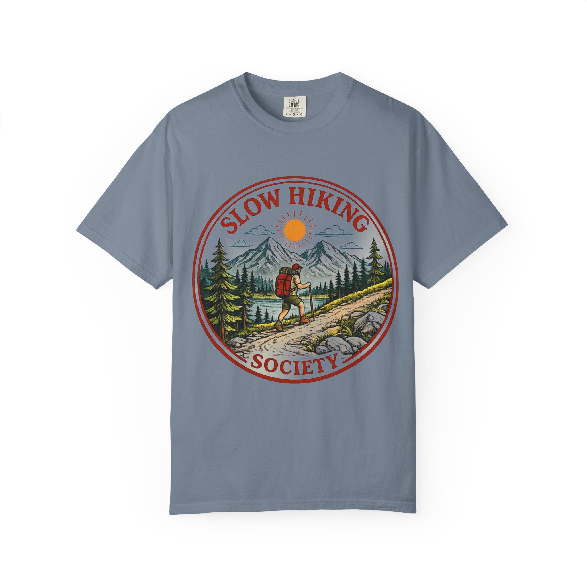 Slow Hiking Scenic Unisex Garment-Dyed T-shirt