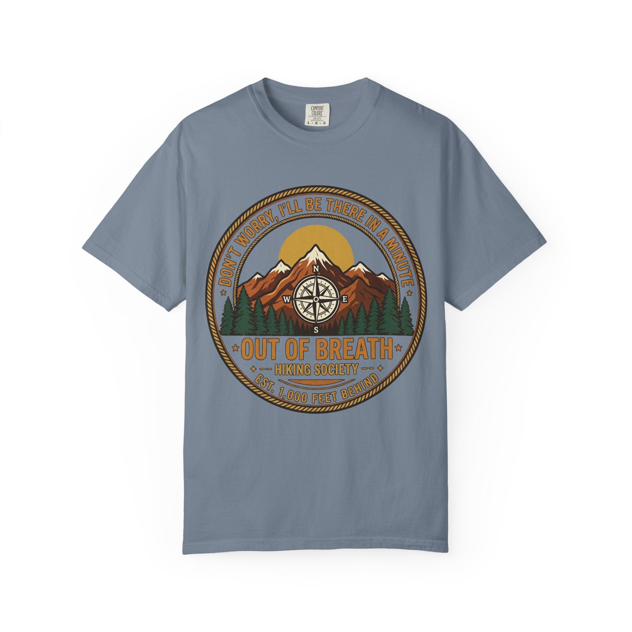 Out of Breath Hiking Society Adult Garment-Dyed T-Shirt
