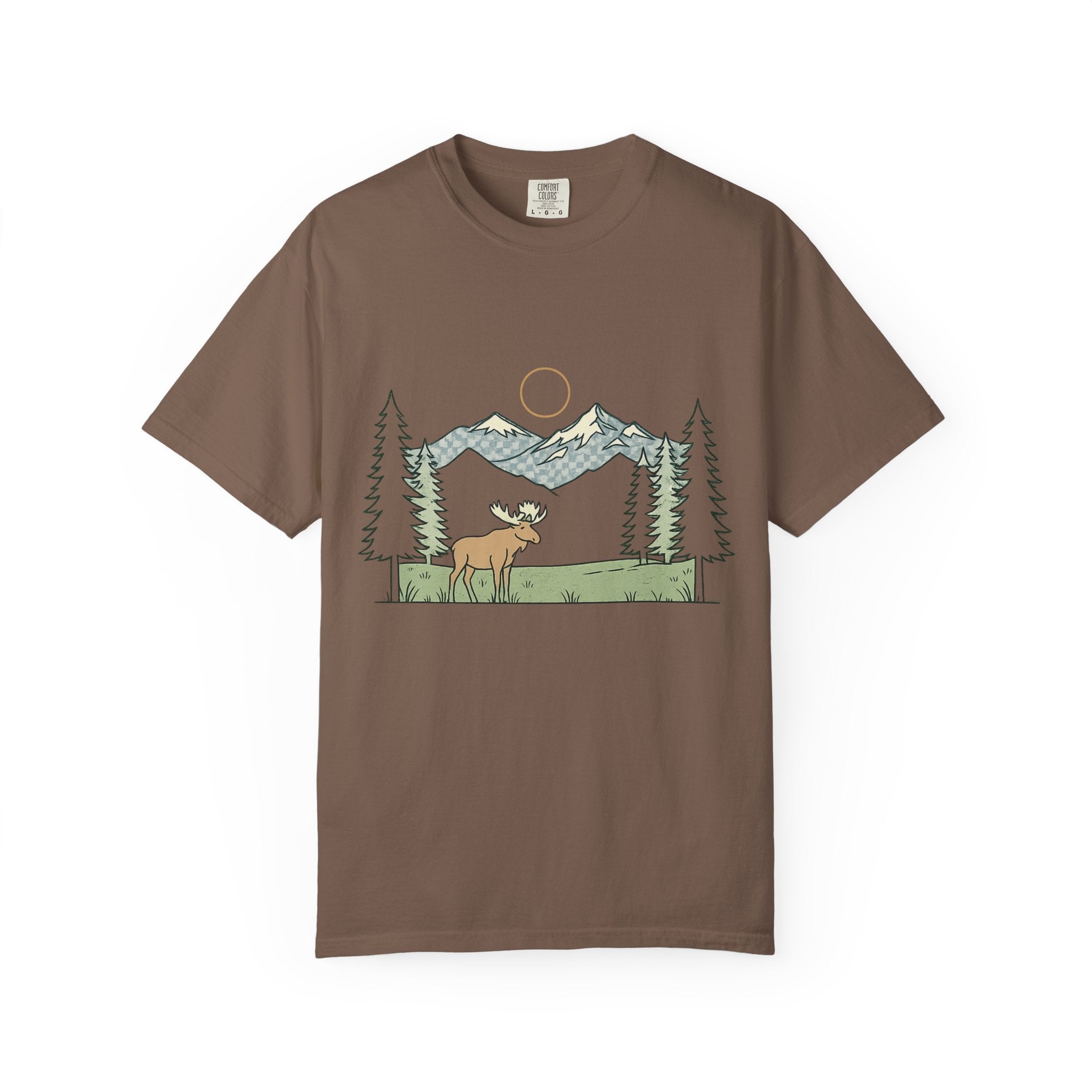 Moose Mountain Print – Garment-Dyed Adult T-Shirt