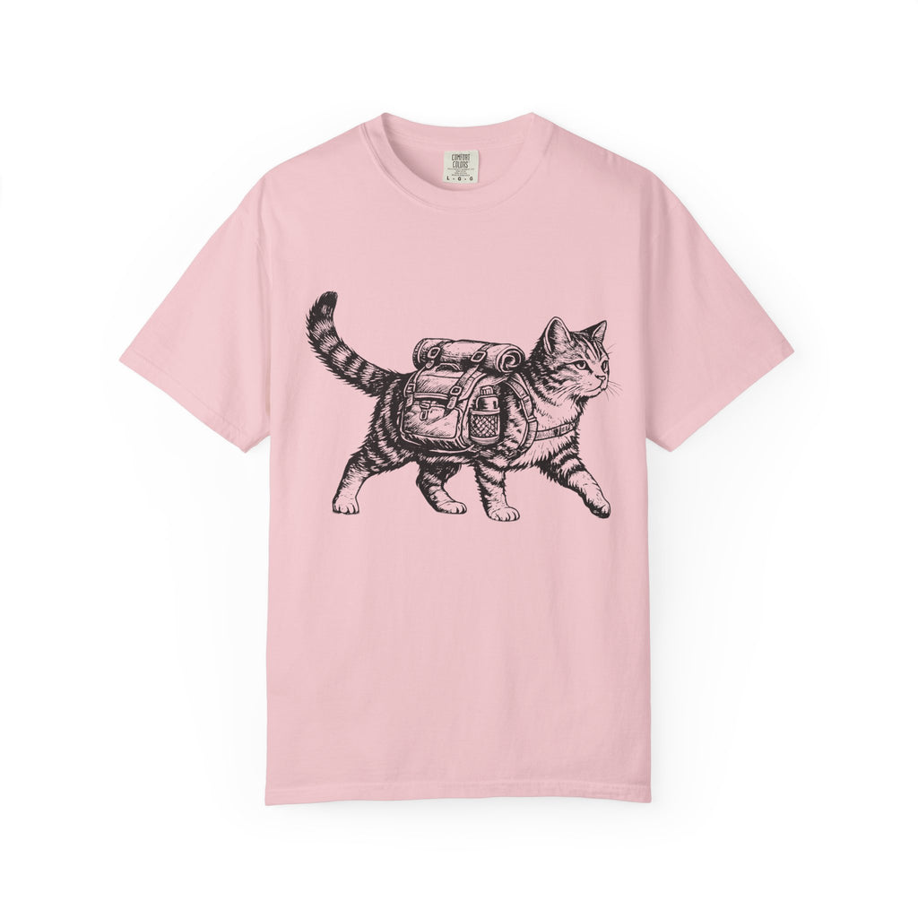 Backpacking Kitty Garment-Dyed Adult T-Shirt