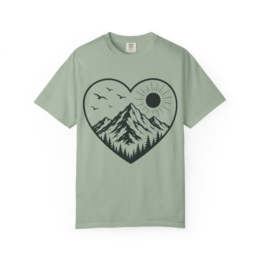 Love the Outdoors Heart Shape Garment-Dyed Adult T-Shirt