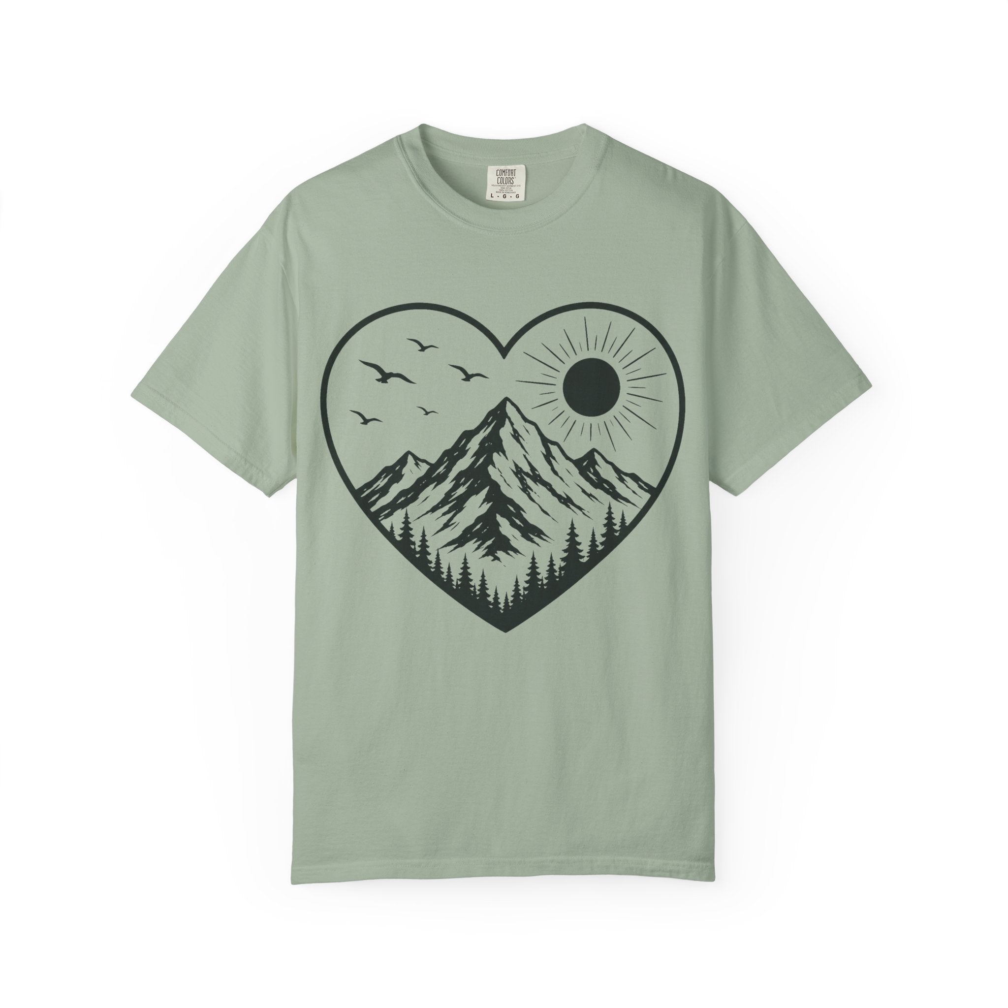 Love the Outdoors Heart Shape Garment-Dyed Adult T-Shirt