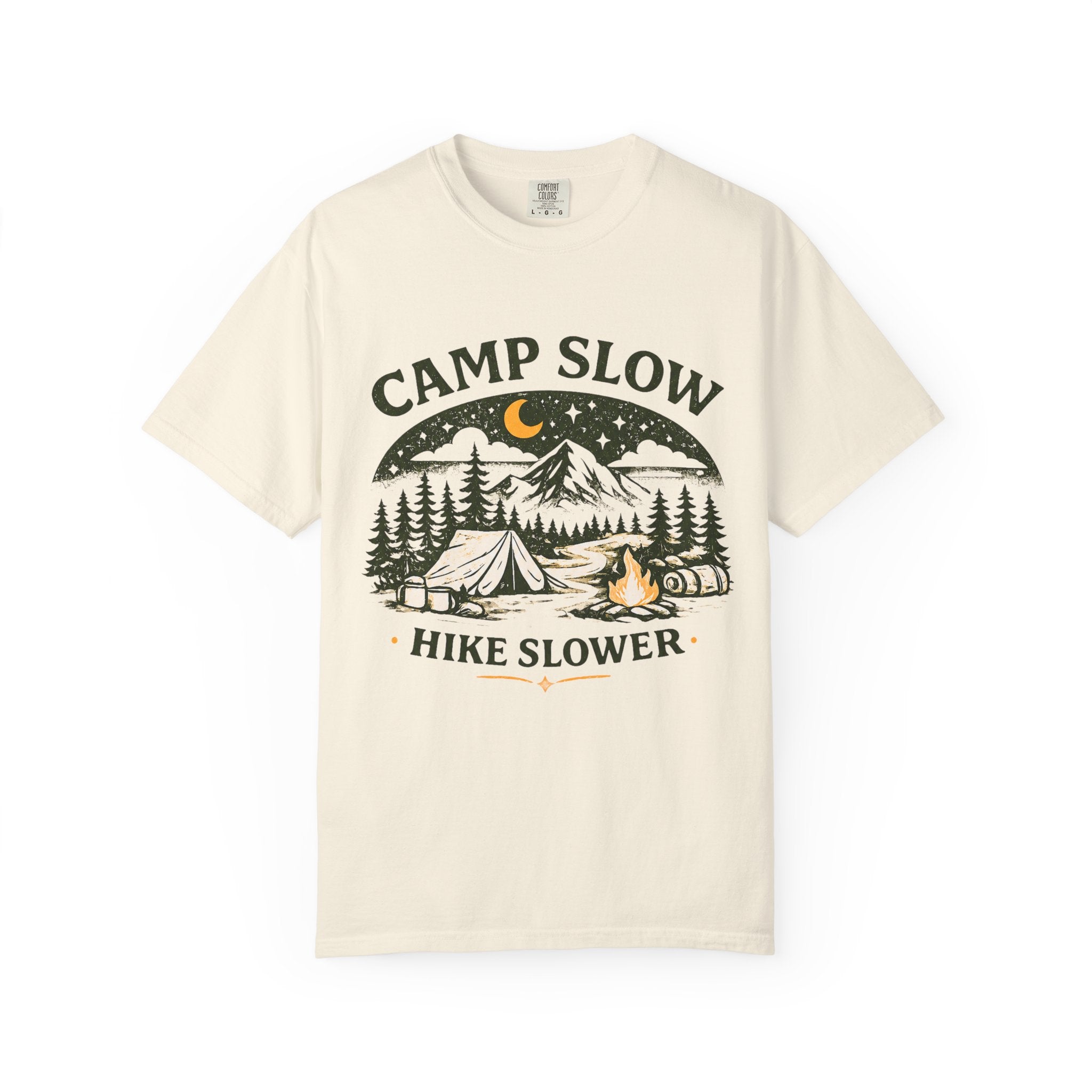 Camp Slow Hike Slower Unisex Garment-Dyed T-shirt